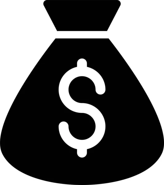 Мешок Наличными Доллар Значок Твердом Стиле — стоковый вектор