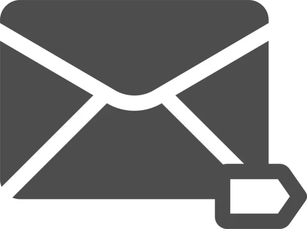 Ícone Rótulo Mail Rotulado Estilo Sólido — Vetor de Stock