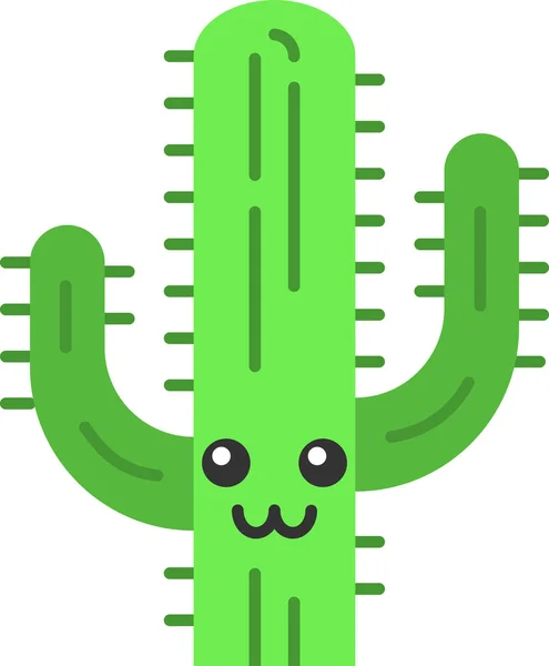 Kaktusz Kaktusz Ikon Kawaii Ikon — Stock Vector