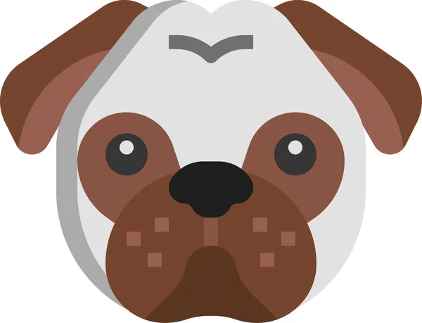 Pug Animal Reino Icono — Vector de stock
