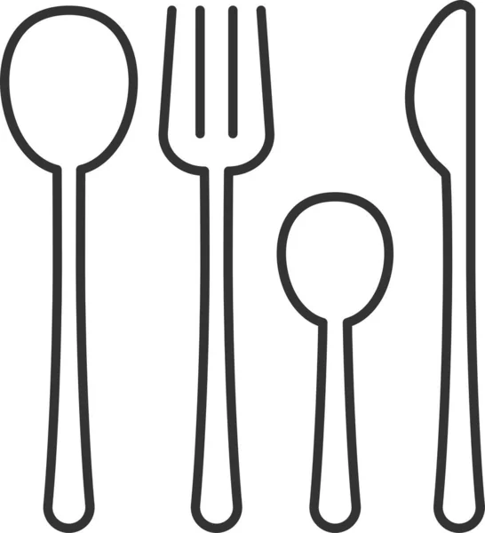 Tableware Forks Spoons Icon — Stock Vector