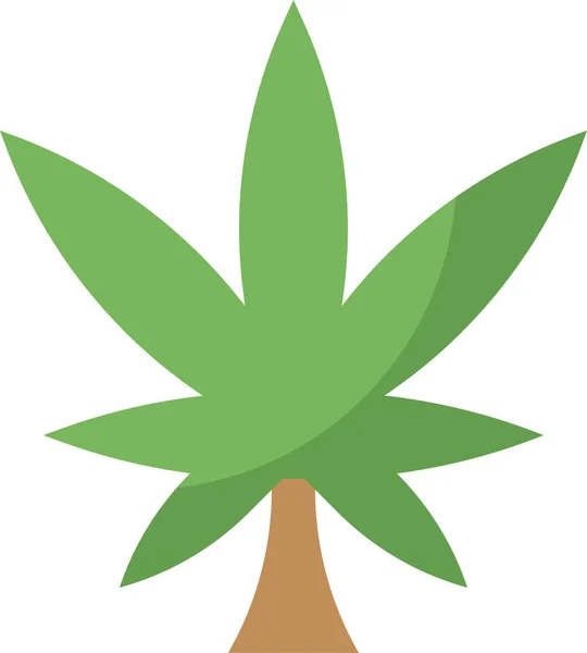 Botanische Cannabis Culturen Icoon Platte Stijl — Stockvector