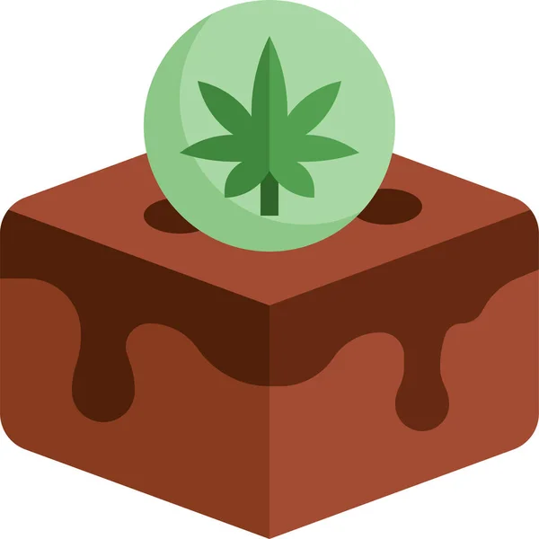 Brownies Marijuana Icône Nourriture — Image vectorielle