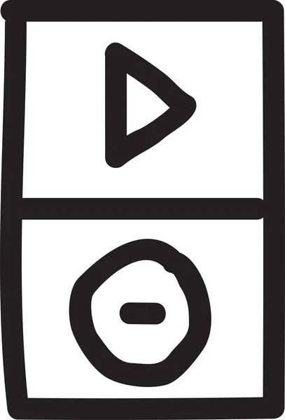 Medien Ikone Der Audio Konsole Handgezeichnetem Stil — Stockvektor