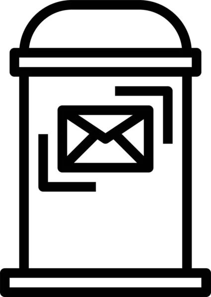Apostbox Boîte Lettre Icône Dans Style Contour — Image vectorielle