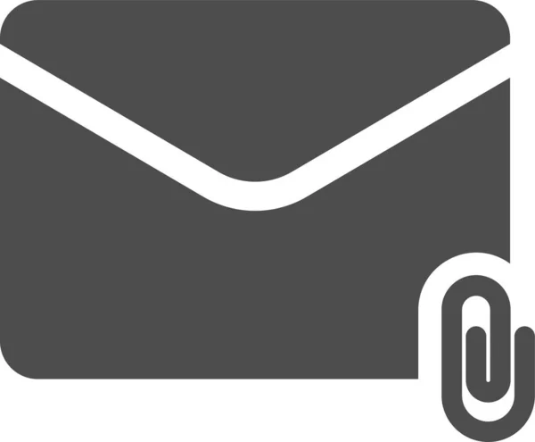 Załącz Ikonę Załącznika Mail Solidnym Stylu — Wektor stockowy