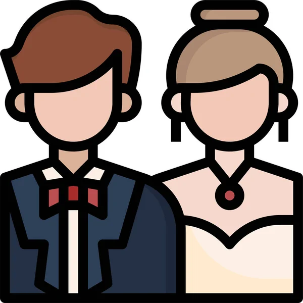 Married Couple3 Women Icon — Stock Vector
