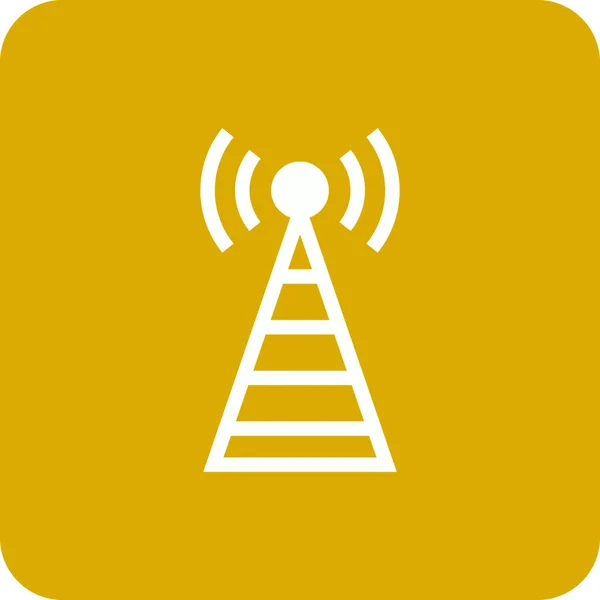 Icône Station Signal Antenne Dans Style Plat — Image vectorielle