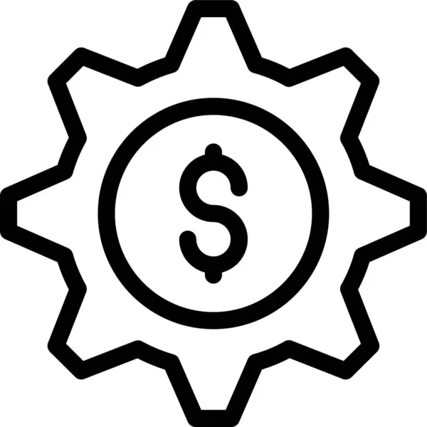 Skonfigurować Ikonę Biegu Dolara Stylu Zarysu — Wektor stockowy