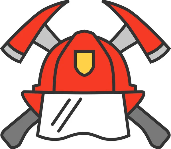 Axe Fire Firefighter Icon Filled Outline Style — Stock Vector