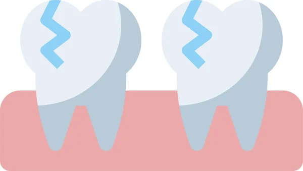 Bersihkan Ikon Dental Crack Dalam Gaya Datar - Stok Vektor