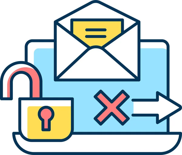 Mail Informatie Beveiliging Pictogram — Stockvector