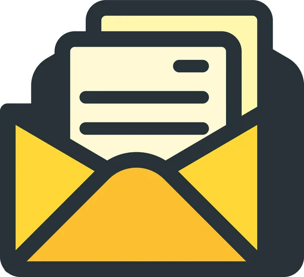 Mail Envelop Inbox Pictogram Gevulde Stijl — Stockvector