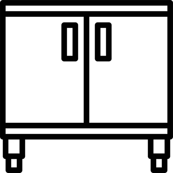 Ikona Ocelového Pracovního Stolu Stylu Osnovy — Stockový vektor