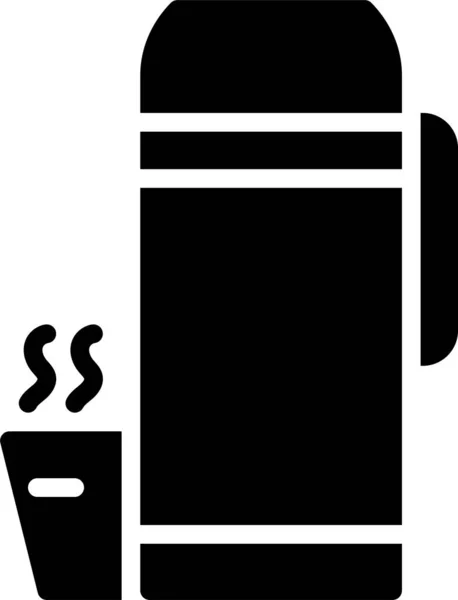 Koffiebeker Mok Pictogram Massieve Stijl — Stockvector