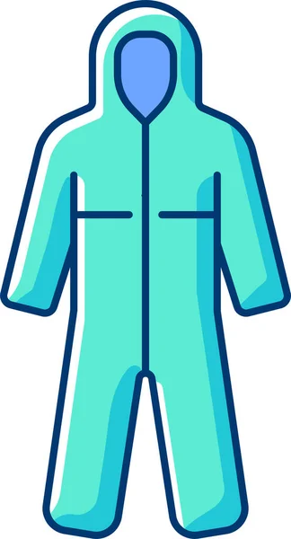 Icono Uniforme Ppe Desechable Estilo Contorno Lleno — Vector de stock