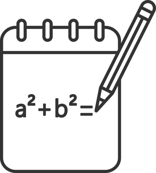 Icône Fonction Formule Algèbre Dans Style Contour — Image vectorielle