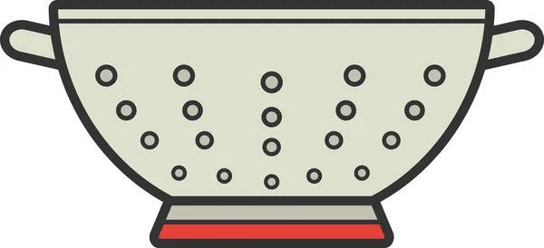 Vergiet Cullender Zeef Pictogram Gevulde Outline Stijl — Stockvector