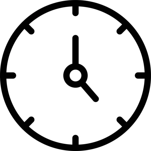 Horloge Réveil Icône Minuterie Dans Style Contour — Image vectorielle