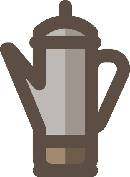 Cafetera Cafetera Cafetera Icono Estilo Contorno Lleno — Archivo Imágenes Vectoriales