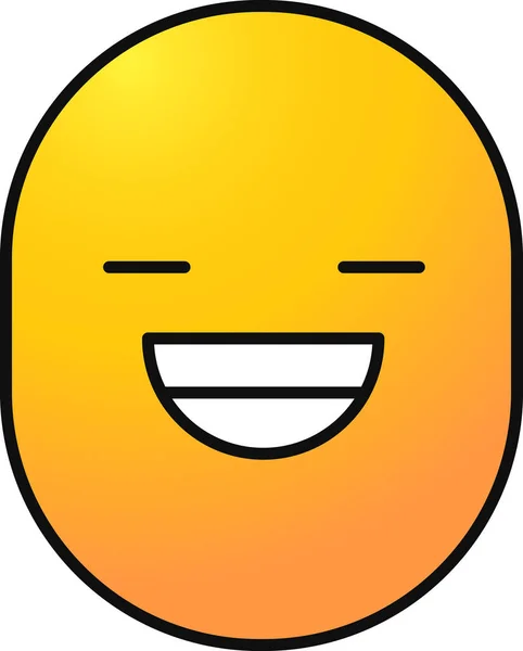 Veselá Emotikona Emoji Stylu Vyplněného Obrysu — Stockový vektor