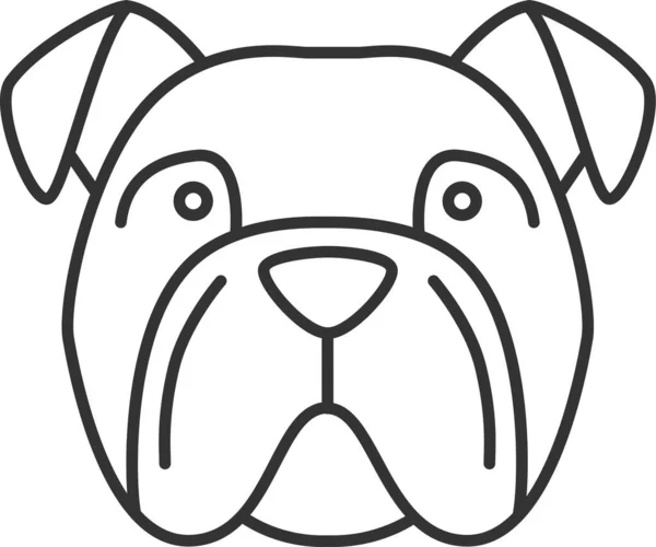 Rasen Bulldog Ikon Kontur Stil — Stock vektor