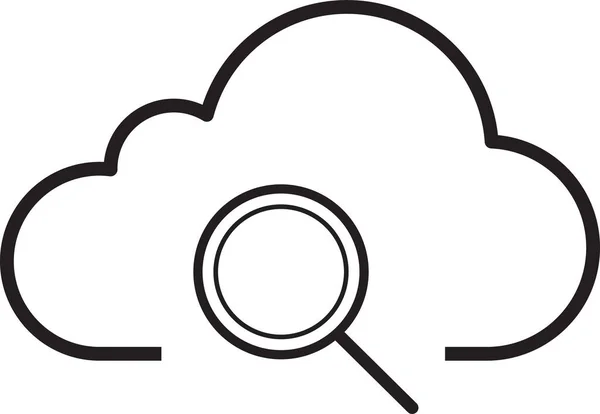 Cloud Computing Cloud Speicher Erkunden Symbol Umrissen Stil — Stockvektor