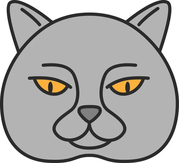 Živočišná Britská Kočka Ikona Stylu Vyplněného Obrysu — Stockový vektor
