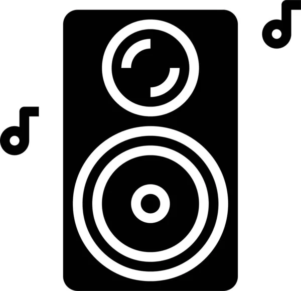 Icône Sonore Électronique Audio Dans Style Solide — Image vectorielle