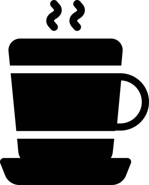 ソリッドスタイルのコーヒーカップドリンクアイコン — ストックベクタ