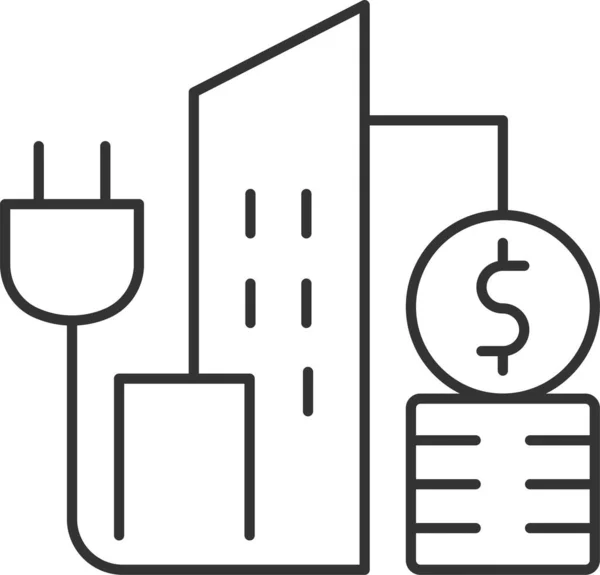 Ícone Cidade Eletricidade Urbana — Vetor de Stock
