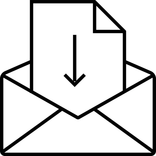 Adresse Mail Directe Icône Enveloppe Dans Style Contour — Image vectorielle