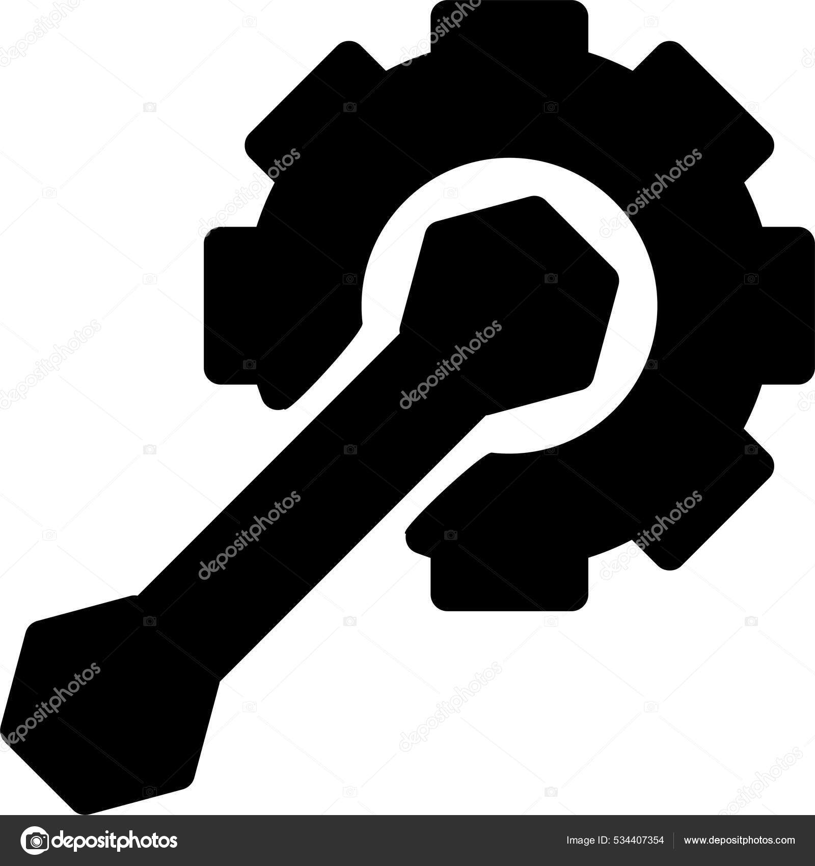 icône de réparation ou de réglage avec outil clé 18915624 Art