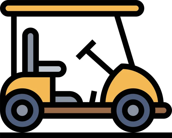 Automobile Car Cart Icon Filled Outline Style — Stock Vector