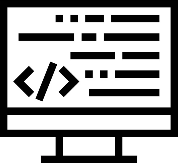 Code Codage Développeur Icône Dans Style Contour — Image vectorielle