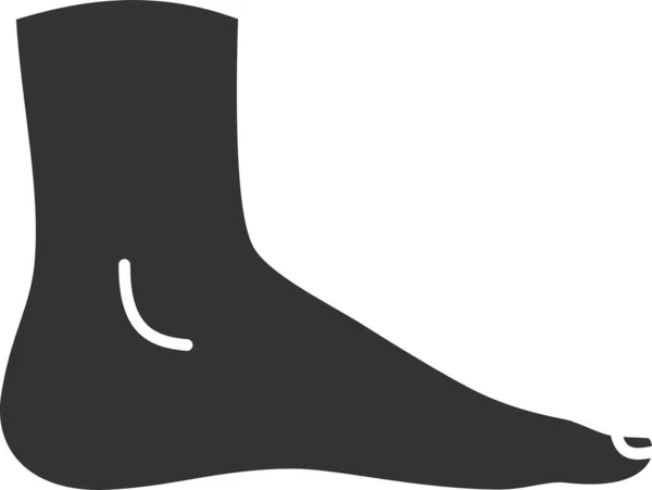 Část Kotníku Část Nohy Ikona Pevném Stylu — Stockový vektor