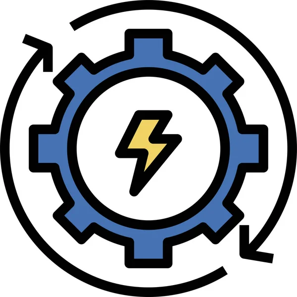 Ecology Electricity Electronics Icon Filled Outline Style — Stock Vector