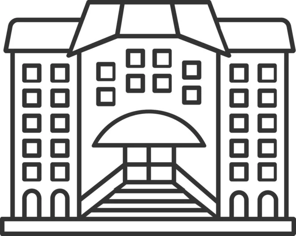 Building College Hotel Icon Outline Style — 图库矢量图片