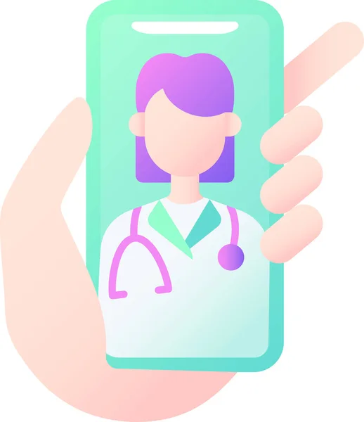 Video Consultation Online Healthcare Telemedicine Service Icon — Stock Vector