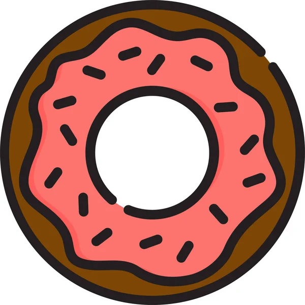 Donut Ícone Doce Sobremesa — Vetor de Stock