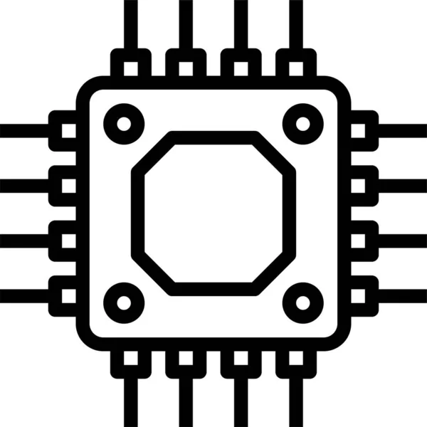 Ikona Elektronických Komponent Microchip3 — Stockový vektor