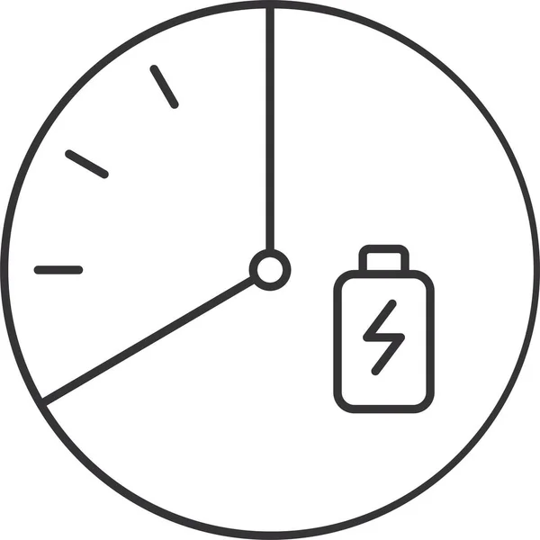 Ícone Relógio Carga Bateria Categoria Lazer Hobby — Vetor de Stock