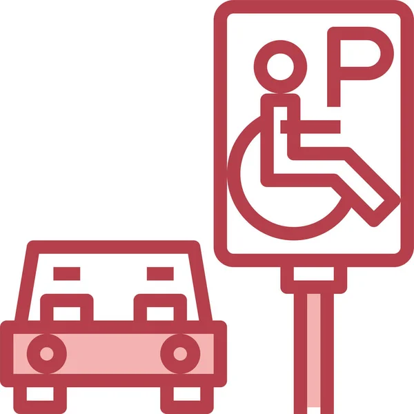 Handicap Parking Personnes Icône Dans Les Hôpitaux Catégorie Soins Santé — Image vectorielle