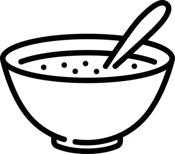 Ikon Mangkuk Makanan Sup - Stok Vektor