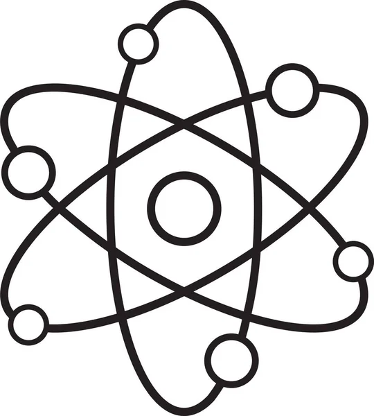 Ana Hatlar Biçiminde Atom Atomik Kimyasal Element Simgesi — Stok Vektör