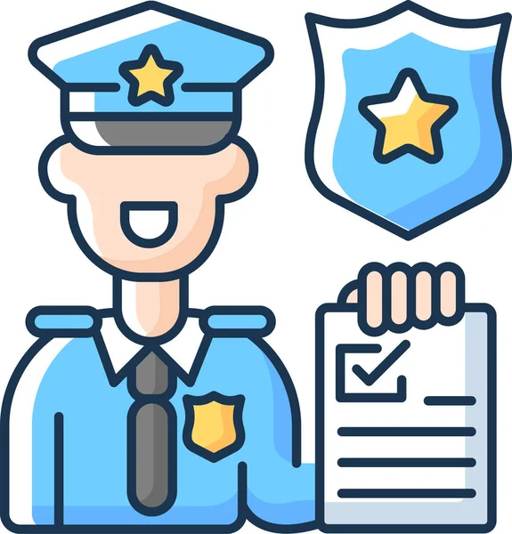 Policista Šerif Policista Ikona — Stockový vektor