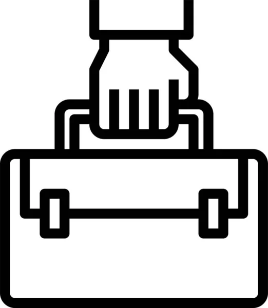 Icona Portafoglio Valigetta Uomo Affari Stile Contorno — Vettoriale Stock