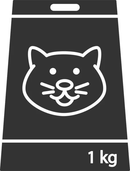 Cat Feed Food Icon Solid Style — Stock Vector