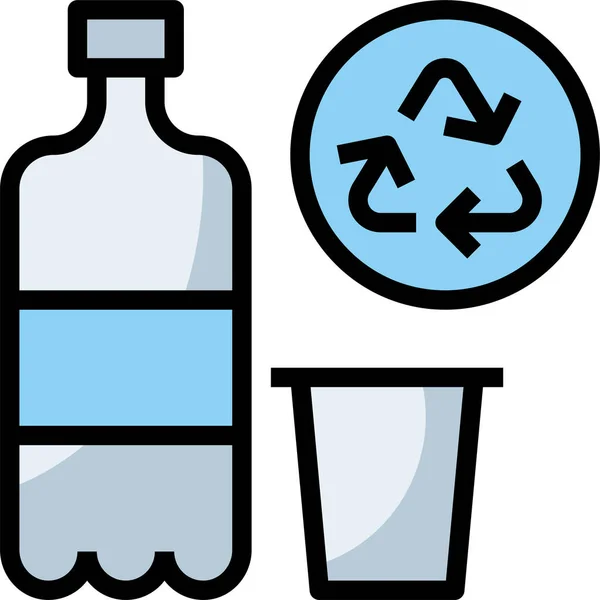 Icono Basura Ecología Bin Estilo Contorno Lleno — Vector de stock