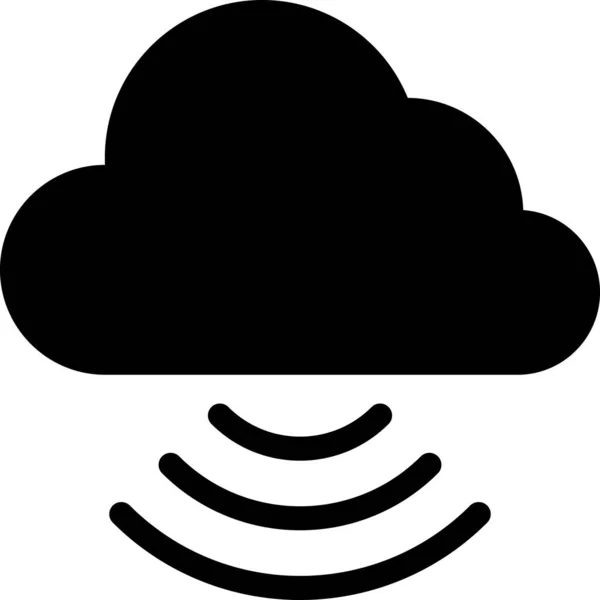 Cloud Database Server Icon Solid Style — Stock Vector